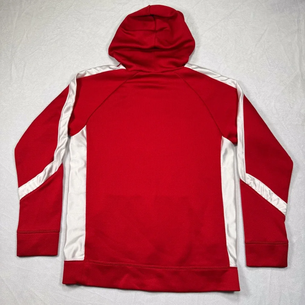 NIKE Kid's L (14/16) Red White Athletic‎ Activewear Pullover Performance Hoodie